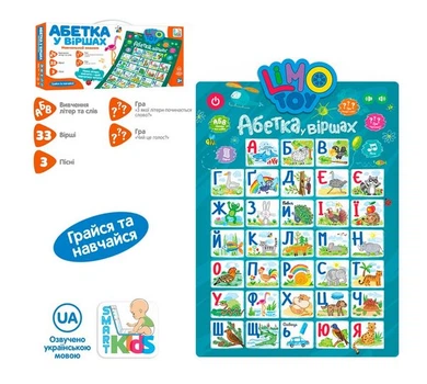 Інтерактивний навчальний Плакат SK 0021 AB LimoToy (6903317405152) Бірюзовий