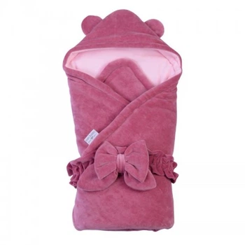 Конверт-ковдра з капюшоном Baby Veres Velour wild rose 80х80 см