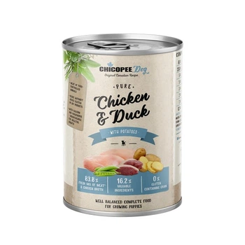 Консерва для щенков с птицей и уткой Chicopee Dog Junior Pure Chicken & Duck 400 г*6шт