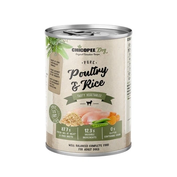 Консерва для дорослих собак з птицею та рисом Chicopee Dog Adult Pure Poultry & Rice 400 г