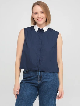 Однотонный кэжуал блузка ASOS w300718-13 XL (42725XL) Синий