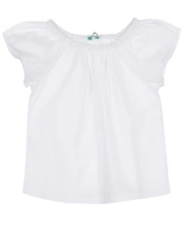 Блуза из хлопка с короткими рукавами Benetton 5EW75QFR0 120 cm (88196120cm) Белый