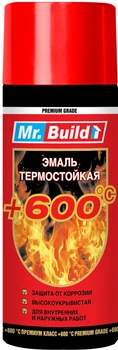 Эмаль аэрозольная термостойкая Mr. Build 400 мл Черная матовая (MBT003)