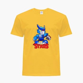 Детская футболка Бравл Старс Ворон Меха (Brawl Stars Voron Meha) (25186-1008) 134-140 см Хлопок Желтый
