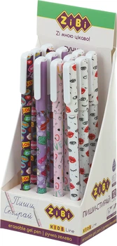 Ручки гелевые пиши-стирай ZiBi для девочек Синий 0.5 мм Разноцветный корпус 12 шт (ZB.2212-99)