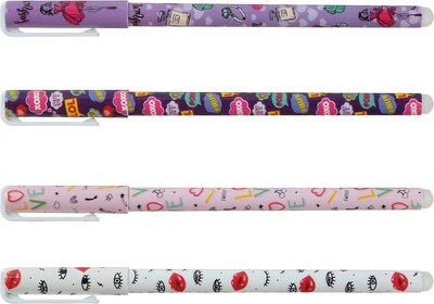 Ручки гелевые пиши-стирай ZiBi для девочек Синий 0.5 мм Разноцветный корпус 4 шт (ZB.2212-99.Z)