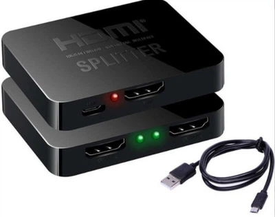 HDMI сплиттер 4K 2 порта активный питание USB из 1->2 канала хдми разветвитель Splitter (537487356) Черный