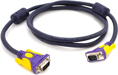 Кабель Merlion VGA 3+4 with shielding, 10 м, male to male (папа-папа), 2 феррита (YT-VGA(M)/(M)3+4PR-10m)