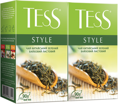 Чай китайський зелений розсипний Tess Style 90 г х 2 шт. (4823096809434)