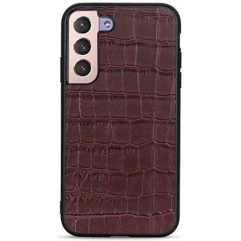 Кожаный чехол UniCase Croco Skin для Samsung Galaxy S22 - Brown