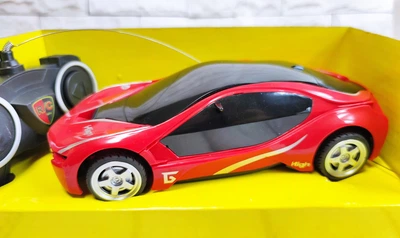 Машинка на радио пульте управления фары светят BMW БМВ i8 красная 19,5см