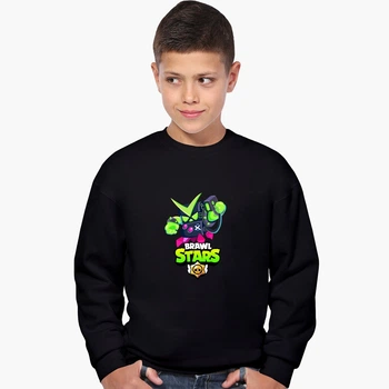 Свитшот для мальчиков Бравл Старс Вирус (Brawl Stars Virus) (9509-1058) 158-164 см Черный