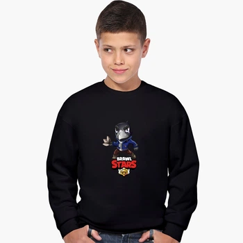 Свитшот для мальчиков Бравл Старс Ворон (Brawl Stars Crow) (9509-1059) 122-128 см Черный