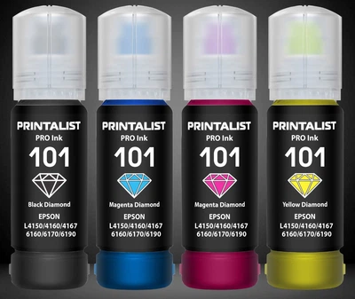 Чернила для Epson EcoTank L4360 PRINTALIST 101 BP/C/M/Y 4х70г PL101SET