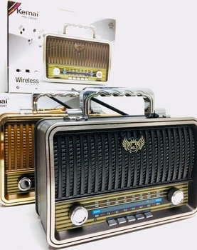 Радиоприёмник аккумуляторный колонка ретро Kemai Retro MD-1909BT с Bluetooth и USB