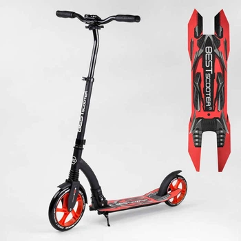 Самокат дитячий двоколісний Best Scooter від 5 років з чорним амортизацією з помаранчевим 40860