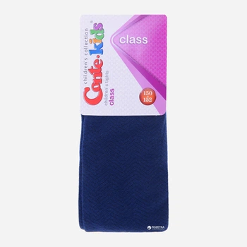 Детские колготки 10-11 лет хлопковые для девочек Conte Kids Class 7С-31СП-192 140-146 см Темно-синие (4810226023716)