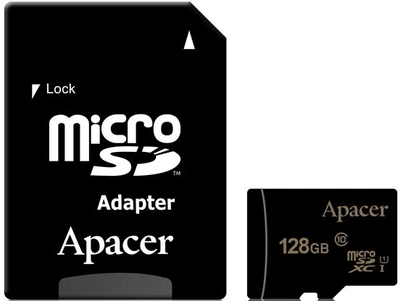 Карта памяти Apacer microSDXC 128GB UHS-I U1 + SD adapter (AP128GMCSX10U5-R)
