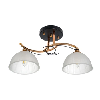 Люстра на 2 плафона черная с белым LK-713S/2 E27 BK+FG Brille 24-555