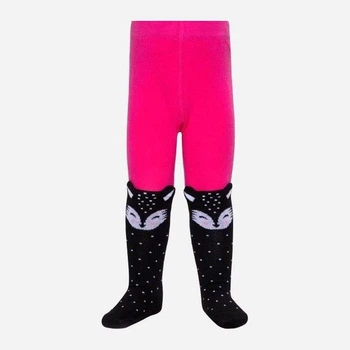 Детские колготки 1-1.5 года хлопковые для девочек Conte Kids CK Tip-Top 17С-60СП 573 80-86 см (14) Черные-фуксия (4810226604526)