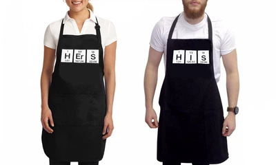 Парні фартухи з принтом "Hers. His"
