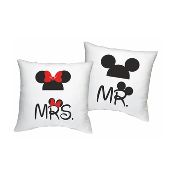 Парные декоративные подушки с принтом "Mrs and Mr Mouse"