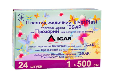 Пластир медичний RiverPlast IGAR Прозорий (на поліетиленовій основі) 5см x 500см