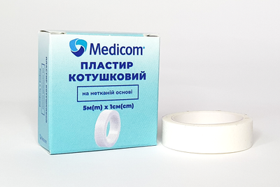 Пластир медичний котушковий MEDICOM на тканинній основі, 5Мx1СМ