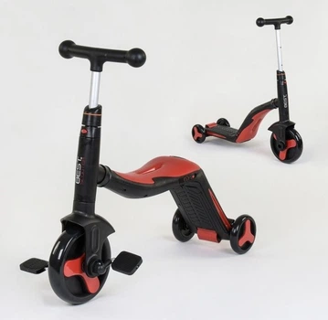 Самокат 3в1 JT 28288 Best Scooter, самокат-велобег-велосипед, свет, 8 мелодий, колёса PU, переднее колесо d=20см, задние d=11см