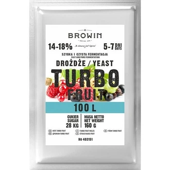 Browin Turbo Fruit 5-7 днів дріжджі винні на 100л соку 403151