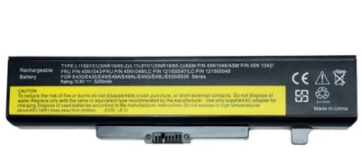 5200mAh 10.8V акумулятор для LENOVO: G,Y,Z серій: Y580 Y480 G580 G480 Z380A L11N6R01 L11M6Y01 L11S6Y01 L11L6Y01