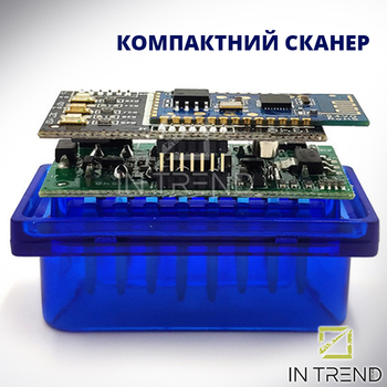 Автомобильный сканер ELM327 mini OBD Синий диагностический Bluetooth Автосканер адаптер для автомобиля