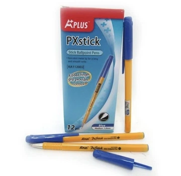 Упаковка ручок 12 шт Aplus Px Stick кулькова пише синім.