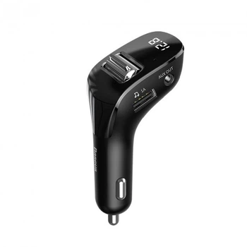 Автомобильный FM-трансмиттер (FM-модулятор) Baseus Streamer F40 AUX Bluetooth 5.0 MP3 c функцией зарядного устройства Dua l-USB 3А (CCF40-01)