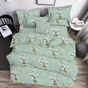 Комплект постельного белья Zastelli Полуторный 145х210 см Chamomile on Green Бязь (2500000995330)