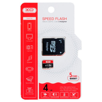 Карта памяти micro SD XO 4Gb class 6 + SD adapter