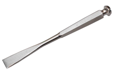 Долото плоске з 2-х сторонньою заточуванням SURGIWELOMED з шестигранною ручкою по Stille довжина 22,5 см ширина 10 мм
