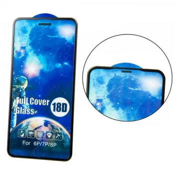 Захисне скло Glass 18D Antishok Border (сітка) Full Glue для Apple iPhone 6 Plus/7 Plus/8 Plus (Чорний)