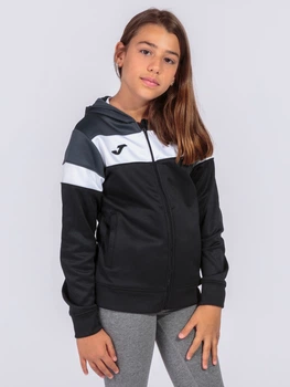 Толстовка на молнии с капюшоном женская Joma Crew IV 901041.110 S Черная с темно-серым (8424309067540)