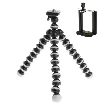 Штатив гнучкий / трипод для телефону з тримачем, камери, фотоапарата Alitek Flexible Black/white M (620330)