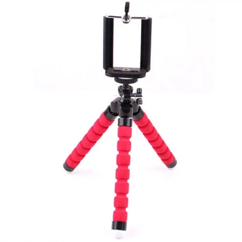 Гибкий настольный штатив трипод с держателем телефона Flexible Sponge Short Red (620890)