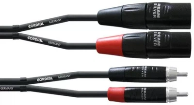 Коммутационный кабель 2xXLR Male — 2xRCA 3м Cordial CIU 3 MC