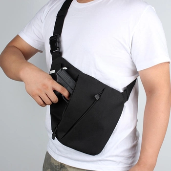 Многофункциональная нагрудная сумка-кобура Kosibate для скрытого ношения черная (H96)