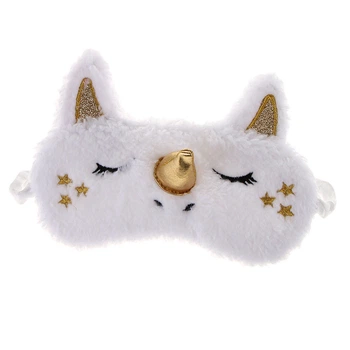 Маска для сну Silenta Плюш Єдиноріг-7 White/Gold (170250)
