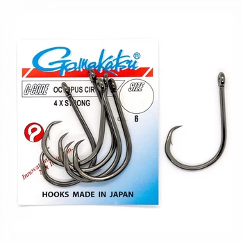 Крючок Gamakatsu Octopus Circle 4X Strong Hooks № 8/0 6шт (146913 0080)