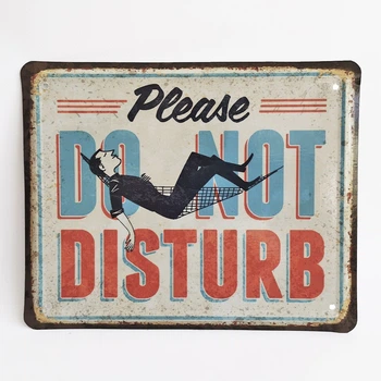 Металлическая табличка "Not disturb! не беспокоить" для декора дома, декор стен, декор комнаты