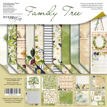 Набір двостороннього паперу 20х20см Scrapmir Family Tree 11од, SM5600016