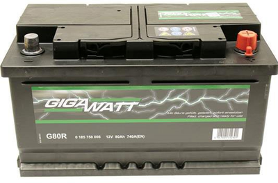 Автомобильный аккумулятор Gigawatt 80 Ah (+/-) (GW 0185758006)