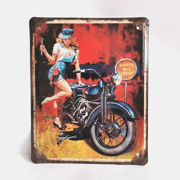 Металева табличка "Moto lady" для декору дому, декор стiн, декор кiмнати