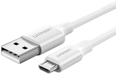 Кабель Ugreen US289 USB 2.0 to Micro Cable Nickel Plating 2A 1 м White (60141) (6957303861415)